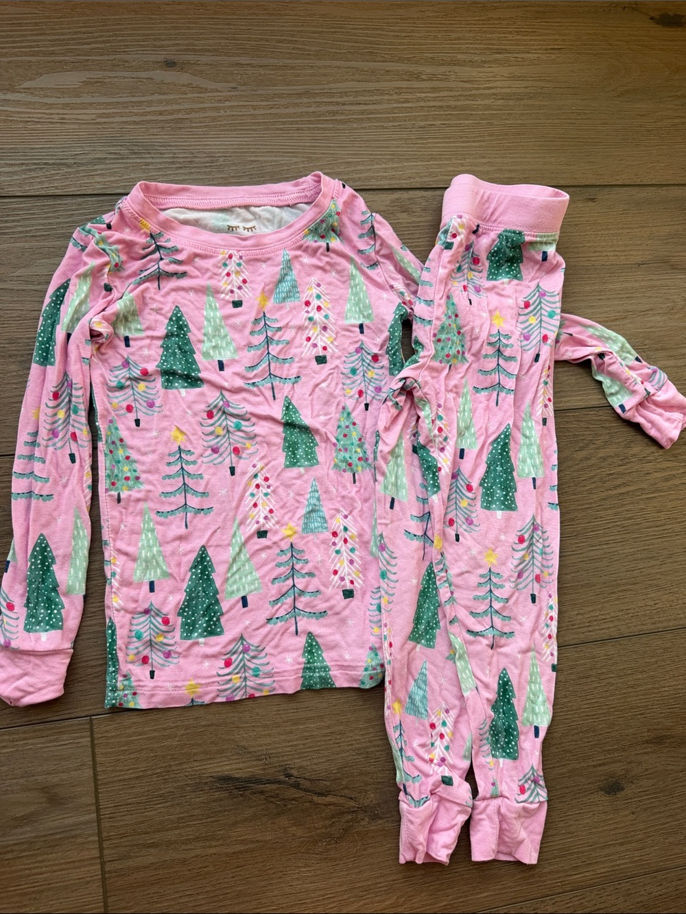 Little Sleepies Pink Christmas Tree Pajama Set